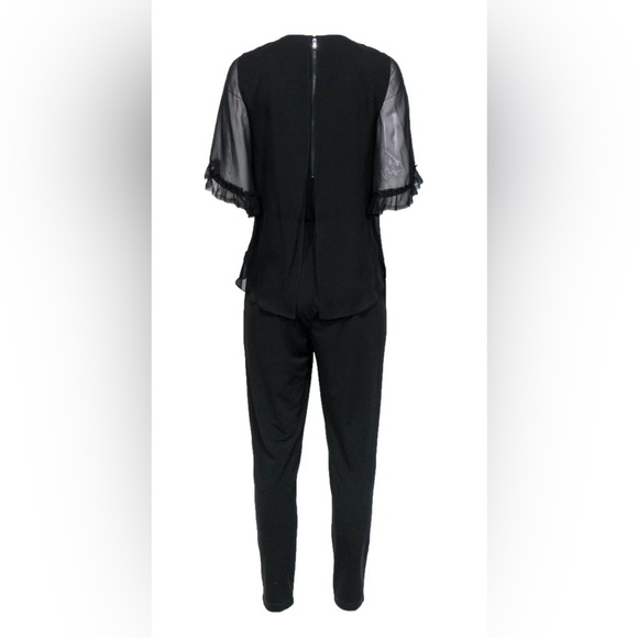 KOBI HALPERIN Doria Sheer-Sleeve Jumpsuit Black Anthropology‎ - Picture 4 of 12